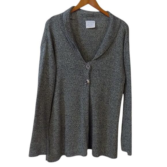 Waste Knot by Joma Cardigan Women Medium Blue Knit Recycled Cotton‎ Shawl Collar - Picture 1 of 7
